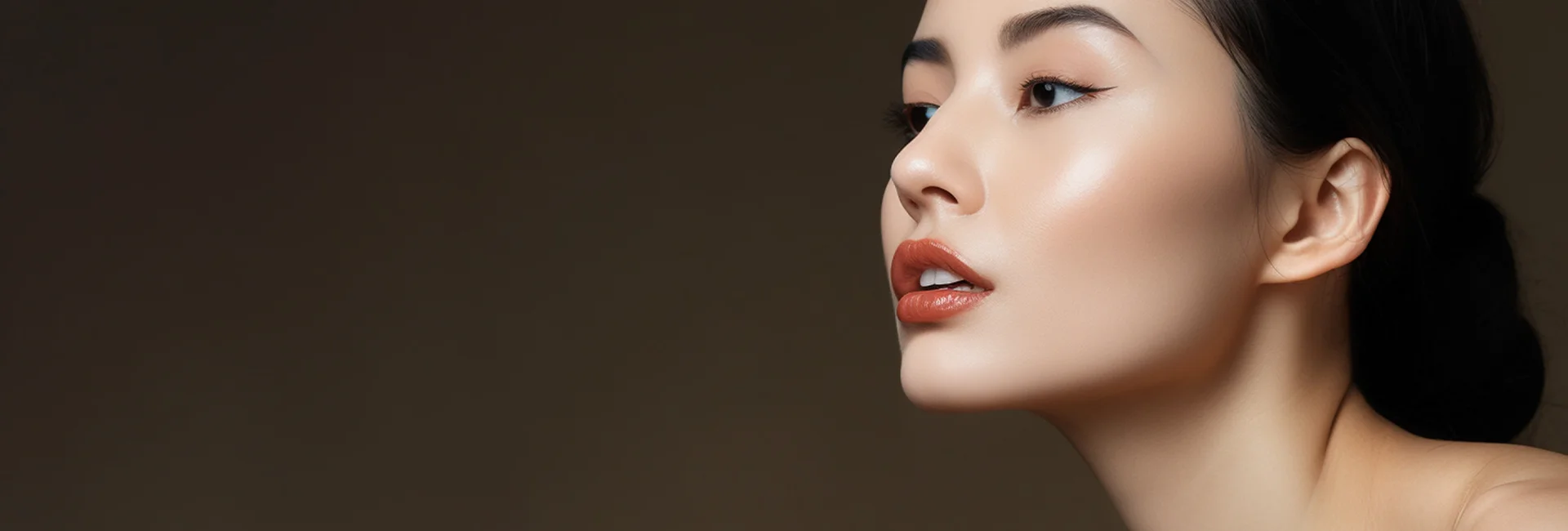 Model face with clean, perfect skin