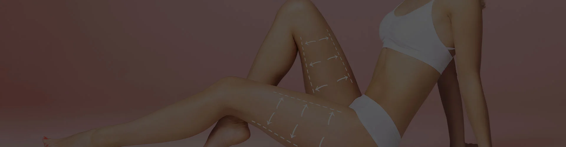 Beautiful and fit female body with the drawing arrows. Plastic surgery, healthy nutrition, liposuction, sport, and cellulite removal | Liposculpture and fat transfer